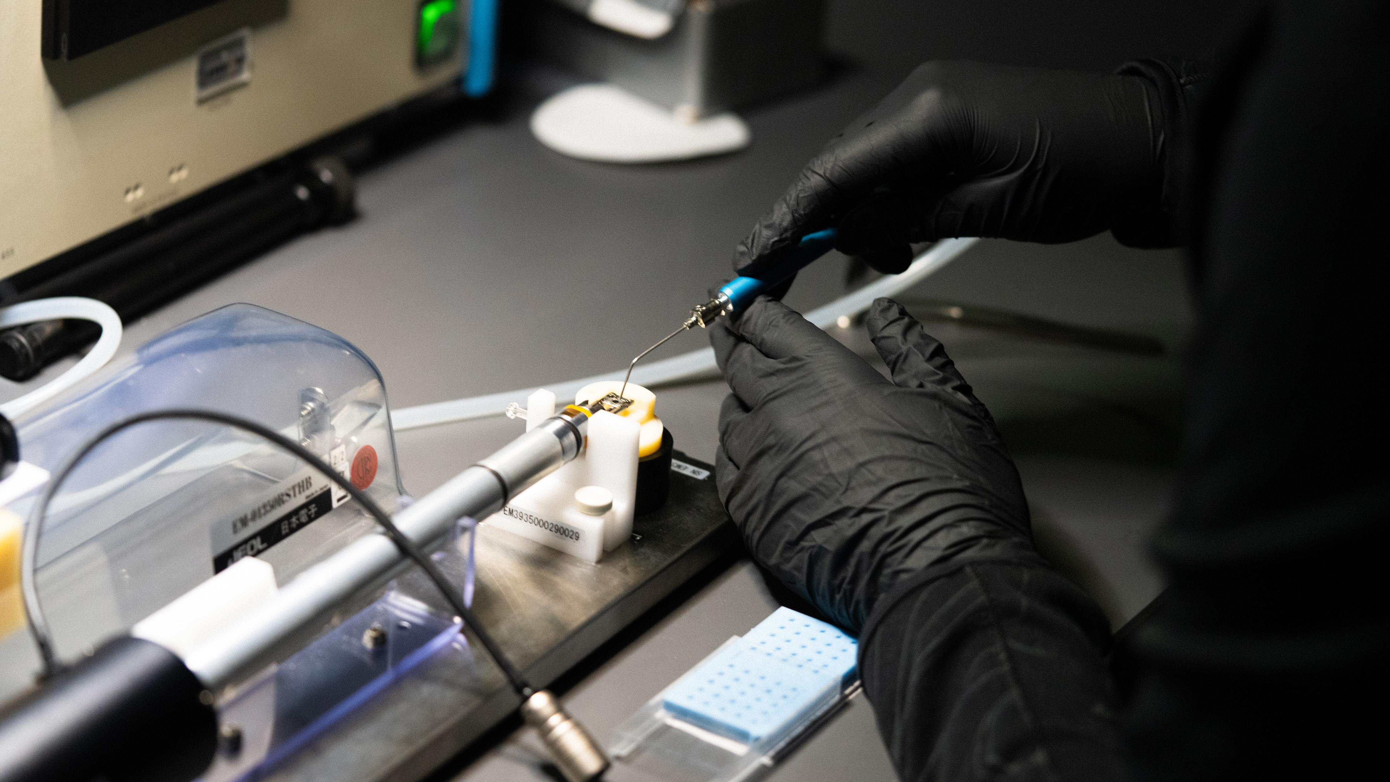 researcher working in lab