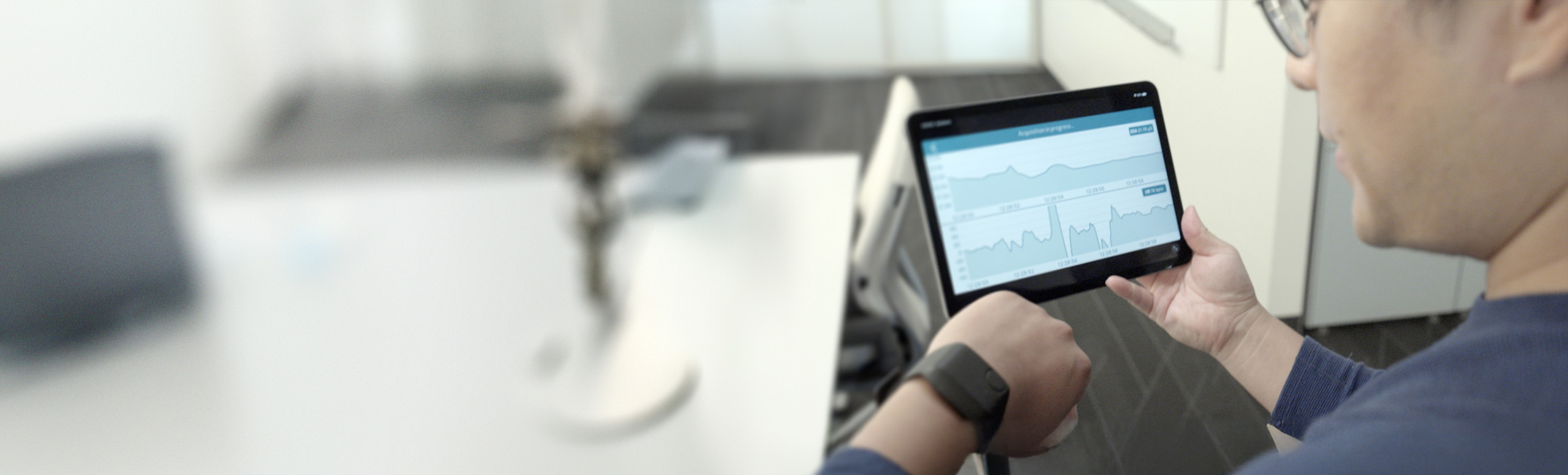 image of researcher with tablet